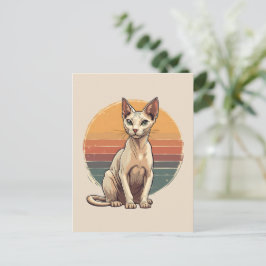 Cartão Postal Vintage Sphynx Cat Mom Retro Art