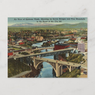Cartão Postal Vintage, Spokane, Washington
