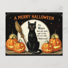 Cartão Postal Vintage Spooks & Grins: Um "Halloween Feliz"