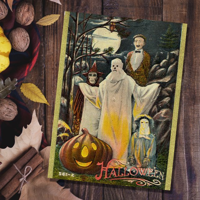 Cartão Postal Vintage Spooky Halloween (Criador carregado)