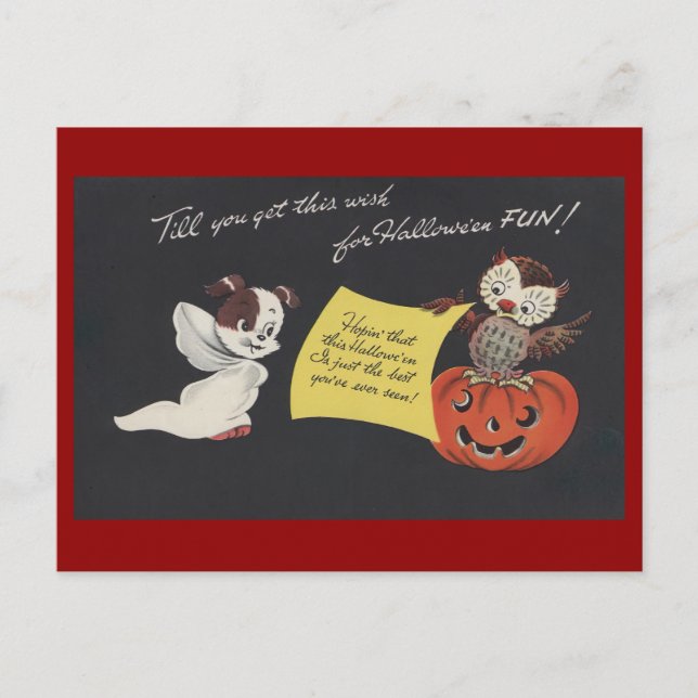 Cartão Postal Vintage Spooky Halloween 10 (Frente)