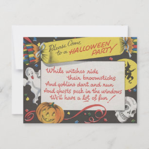 Cartão Postal Vintage Spooky Halloween 4