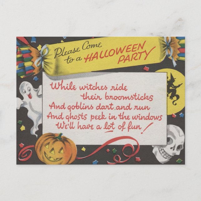 Cartão Postal Vintage Spooky Halloween 4 (Frente)