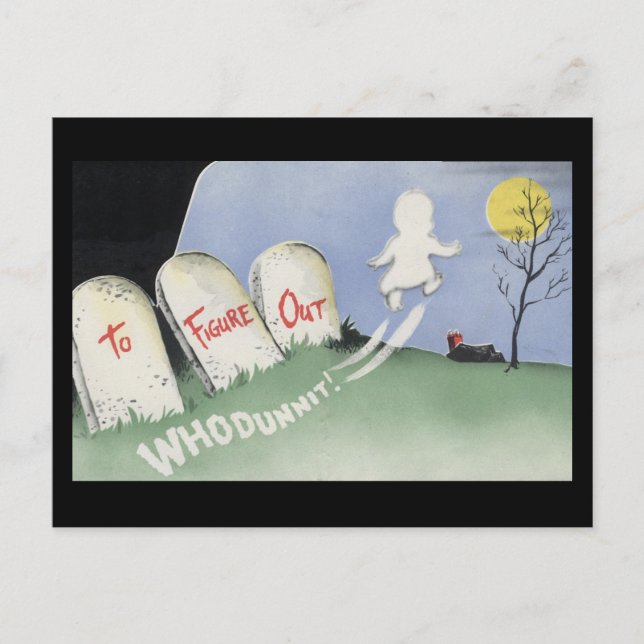 Cartão Postal Vintage Spooky Halloween 8 (Frente)