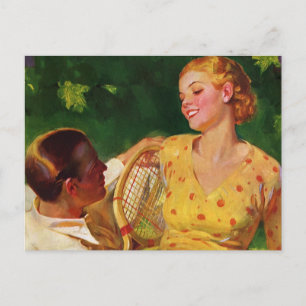 Cartão Postal Vintage Sports Tênis, Amor e Romance