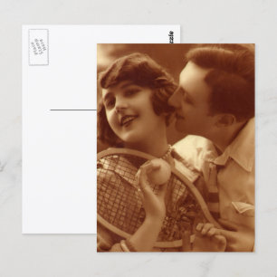 Cartão Postal Vintage Sports Tênis, Amor e Romance