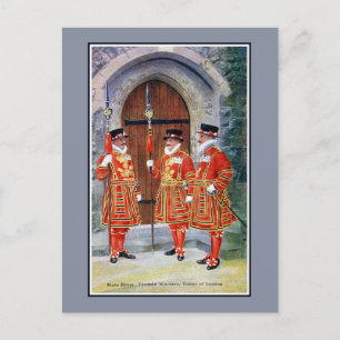 Cartão Postal Vintage State vestiu Yeoman Warders Tower de Londr
