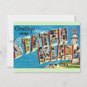 Cartão Postal Vintage Staten Island NY 