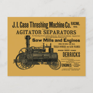 Cartão Postal Vintage Steam Traction Traction Traction Farming 1