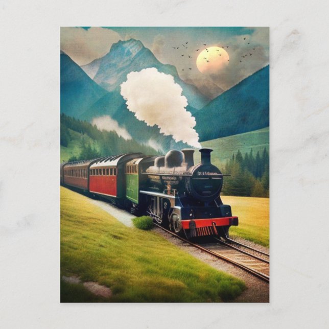 Cartão Postal Vintage Steam Train (Frente)
