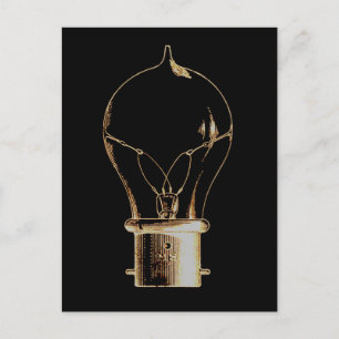 Cartão Postal Vintage Steampunk Art Lighb bulb