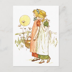 Cartão Postal Vintage Storybook Art