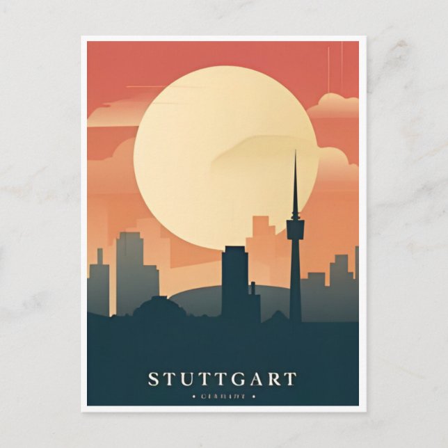 Cartão Postal vintage Stuttgart Alemanha Viagem allemagne (Frente)