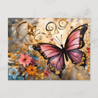 Cartão Postal Vintage Style Butterfly # 1
