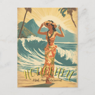 Cartão Postal Vintage Style Hawaii Viagem