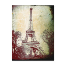 Vintage Style Paris Posta Card, Torre Eiffel