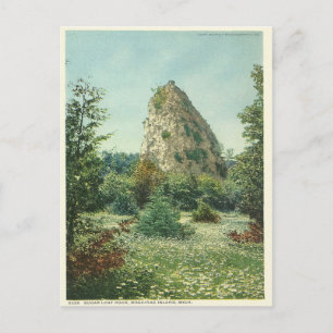 Cartão Postal Vintage Sugar Loaf Rock Mackinac Island Michigan