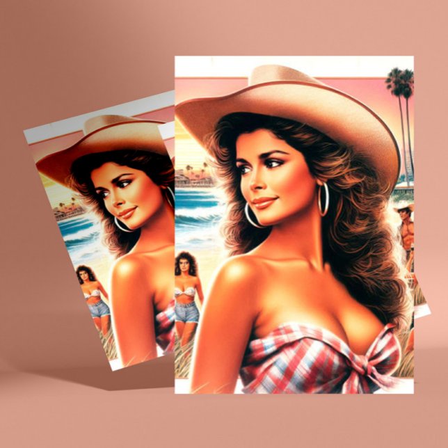 Cartão Postal Vintage Summer Cowgirl (Criador carregado)