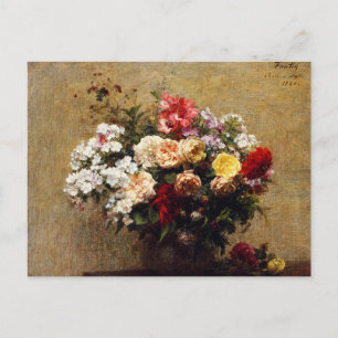 Cartão Postal Vintage Summer Flowers por Henri Fantin-Latour