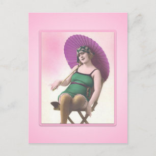 Cartão postal Vintage Sun Bather Beach Babe