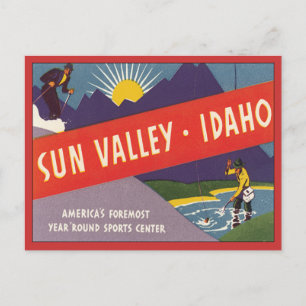 Cartão Postal Vintage Sun Valley Idaho