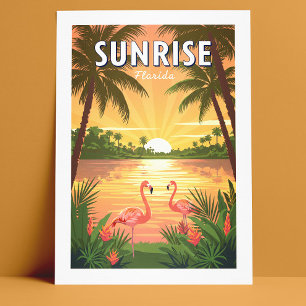 Cartão Postal Vintage Sunrise Florida