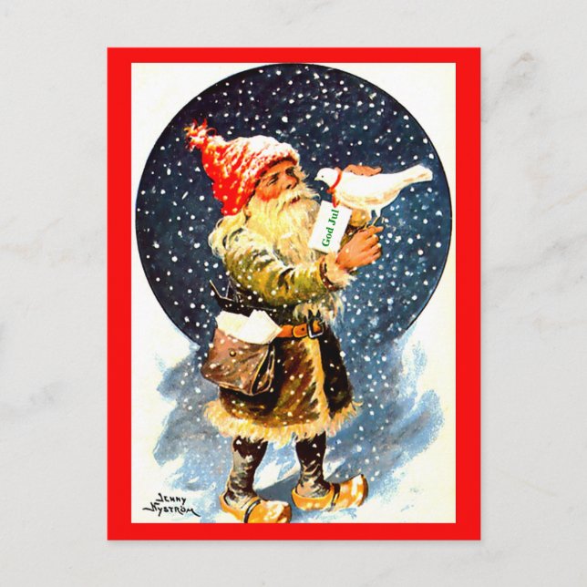 Cartão postal Vintage Swedish Tomte Christmas Gnom (Frente)
