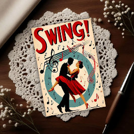Cartão Postal Vintage Swing Dance Night 