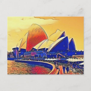 Cartão Postal Vintage Sydney Opera House, Austrália