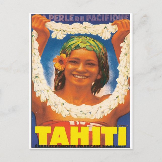 Cartão Postal Vintage Tahiti (Frente)
