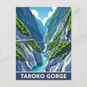 Cartão Postal Vintage Taiwan Taroko Gorge Viagem