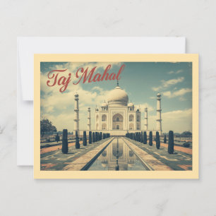 Cartão Postal Vintage Taj Mahal Viagem