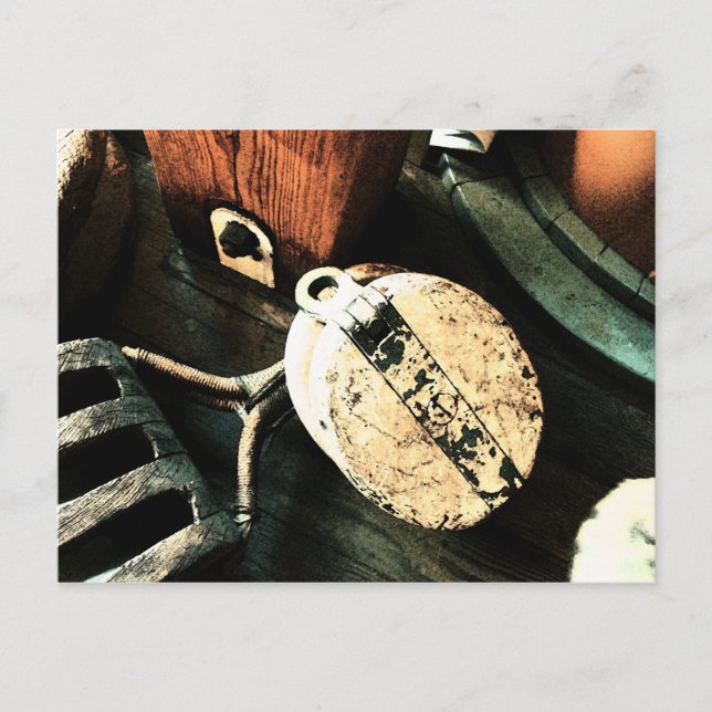Cartão Postal Vintage Tall Ship Pulleys (Frente)