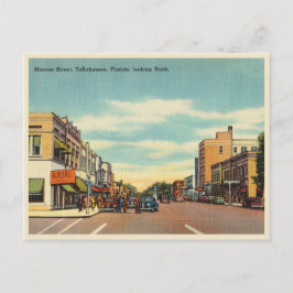 Cartão Postal Vintage Tallahassee, Florida Monroe Street