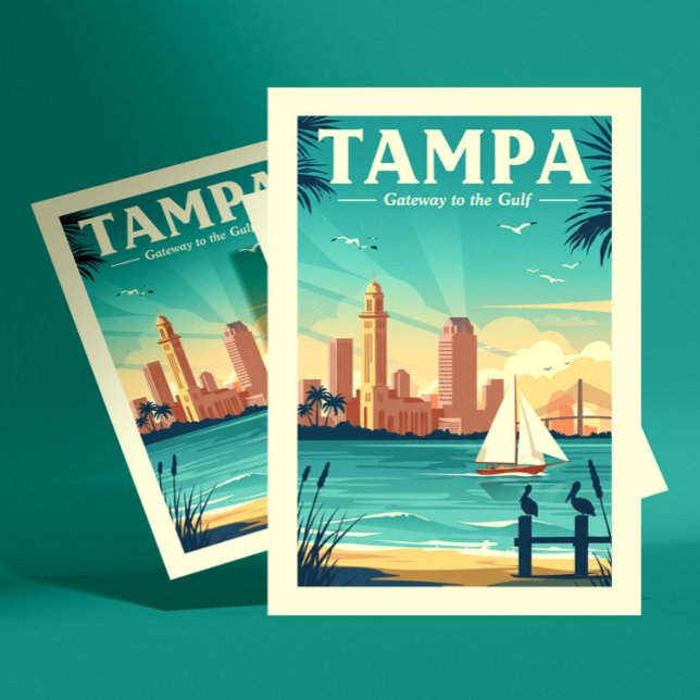 Cartão Postal Vintage Tampa (Criador carregado)