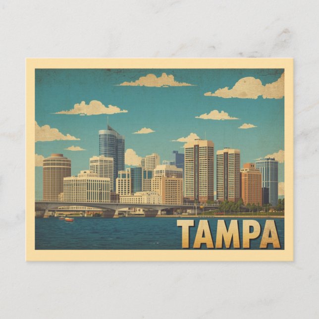 Cartão Postal Vintage Tampa Viagem (Frente)
