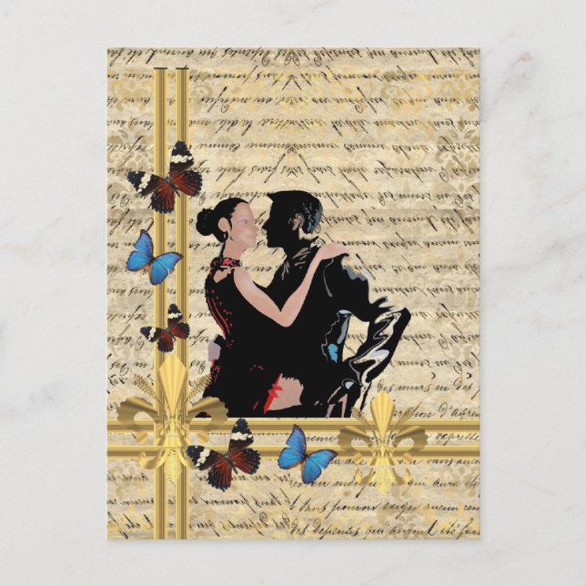 Cartão Postal Vintage tango (Frente)