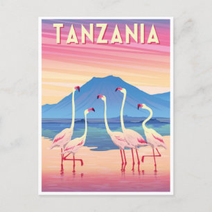 Cartão Postal Vintage Tanzania Africa Lake