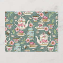 Cartão Postal Vintage Tea Party