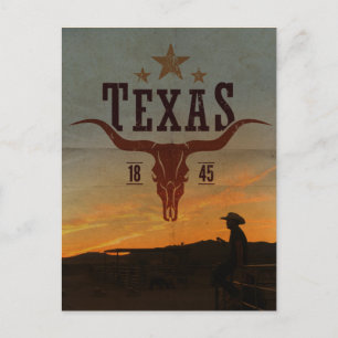 Cartão postal Vintage Texas Cowboy Viagem