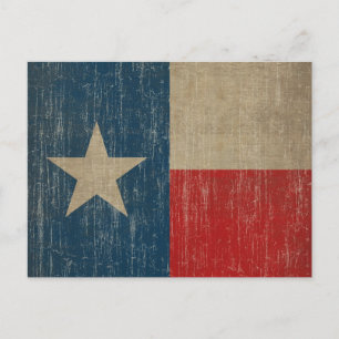 Cartão Postal Vintage Texas Flag