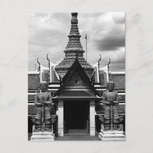 Cartão Postal Vintage Thailand Bangkok Wat Phra Kaew Demon Guard