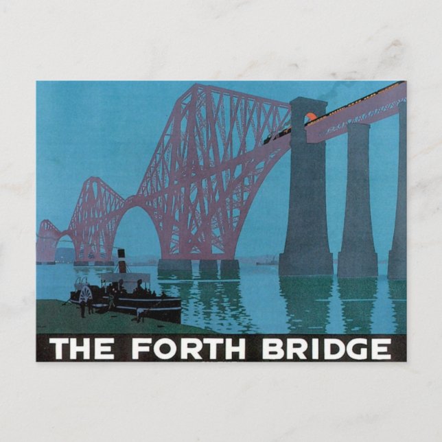 Cartão Postal Vintage The Forth Bridge (Frente)