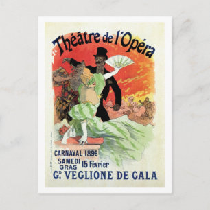 Cartão Postal Vintage Theater Opera Carnaval 1896
