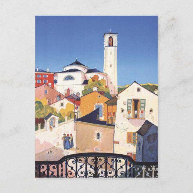 Cartão Postal Vintage Ticino Tessin Suiça Canton (Frente)