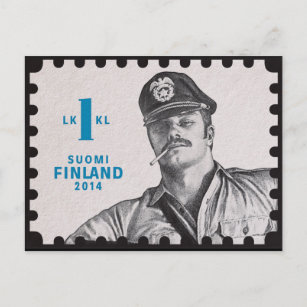 Cartão Postal Vintage Tom do selo postal da Finlândia