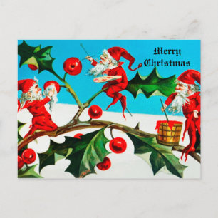 Cartão Postal Vintage Tomte ou Elfos de Natal