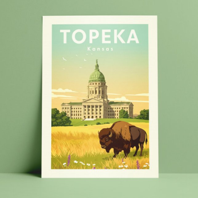 Cartão Postal Vintage Topeka Kansas (Criador carregado)