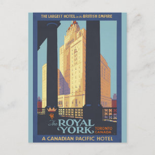Cartão Postal Vintage Toronto Canada Royal York Hotel Viagem