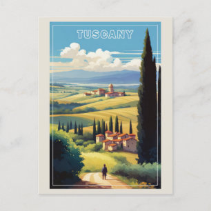 Cartão Postal Vintage Toscânia Itália Aldeia Italiana - Viagem